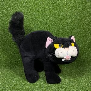 Vintage 1994 Gibson Greetings Plush Fraidy Black Cat Meow Halloween